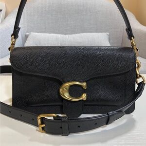 Coach Tabby 26 Black Leather Shoulder Crossbody